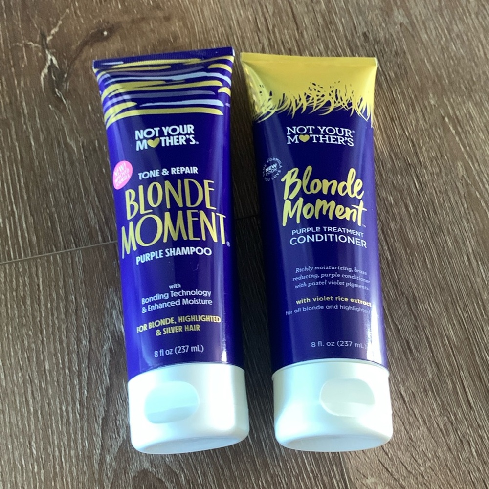 Not Your Mothers Blond Moment Purple Shampoo and Conditioner blonde hair product